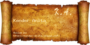 Kender Anita névjegykártya